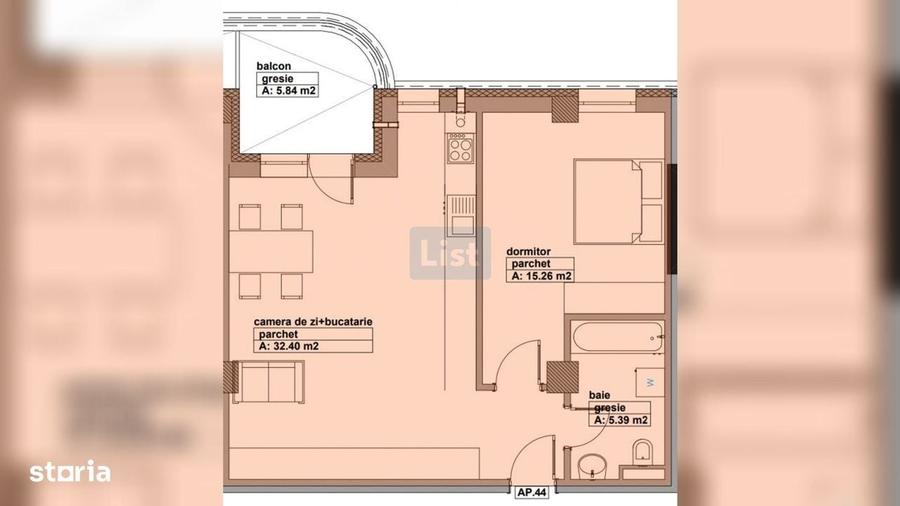 Apartament cu 2 camere în Central