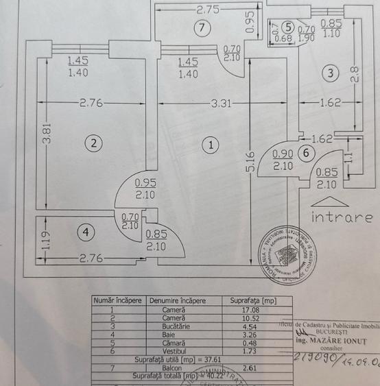 Apartament cu 2 camere semidecomandat în Floreasca