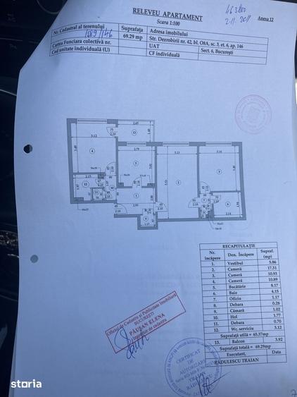 Apartament cu 3 camere în Militari