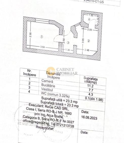 Apartament cu 1 camere nedecomandat, mobilat în Cișmigiu