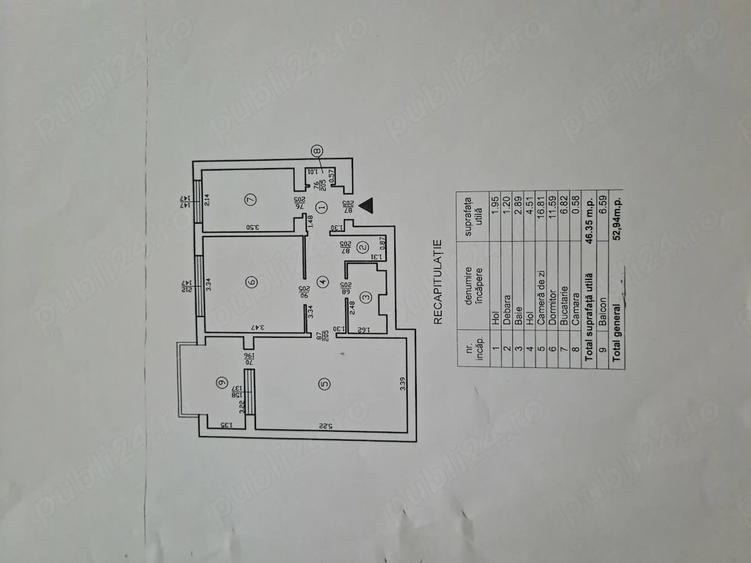 Vand apartament 2 camere , decomandat, 52.94mp, Sector 3, Bucure?ti, Piata 1 Decembrie1918 - 11