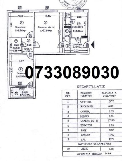 Apartament de 3 camere la pret avantajos! - 13