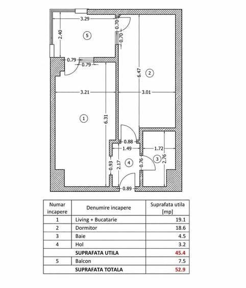 Apartament 2 camere Central Address Residence | Proprietar | 53 mp - 1