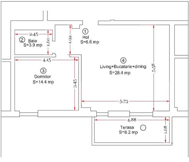 Apartament cu 2 camere nedecomandat în Aradului — fotografia 3