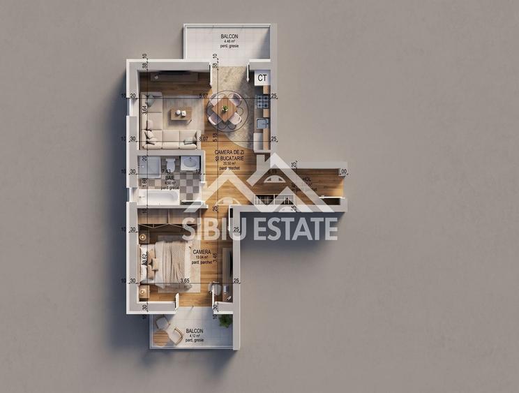 Apartament cu 2 camere semidecomandat în Arhitecților - Calea Cisnădiei