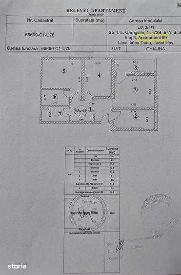 Apartament cu 3 camere decomandat în Chiajna
