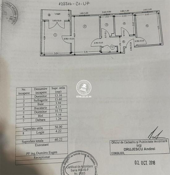 Apartament cu 3 camere decomandat, mobilat în Tătărași