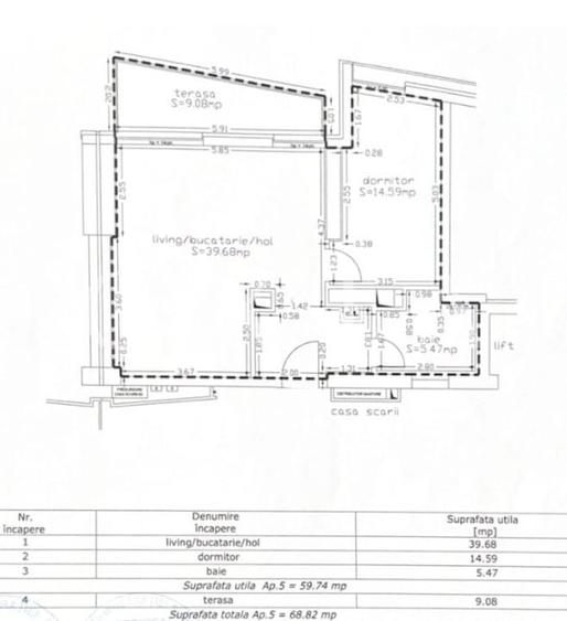 Apartament cu 2 camere semidecomandat, mobilat în Soarelui
