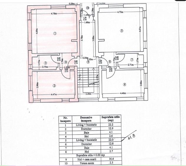 Apartament cu 2 camere decomandat în Odăi