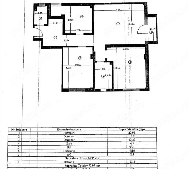 Apartament cu 3 camere decomandat în Negru Vodă