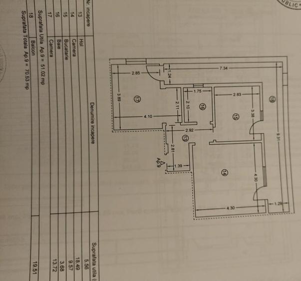 Apartament cu 2 camere decomandat, mobilat în Cumpăna
