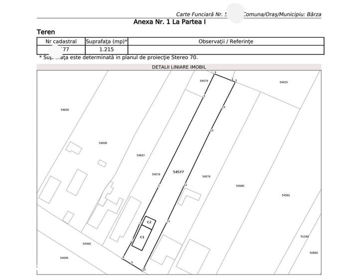 Casă cu 3 camere cu Teren 1215 Mp în Barza