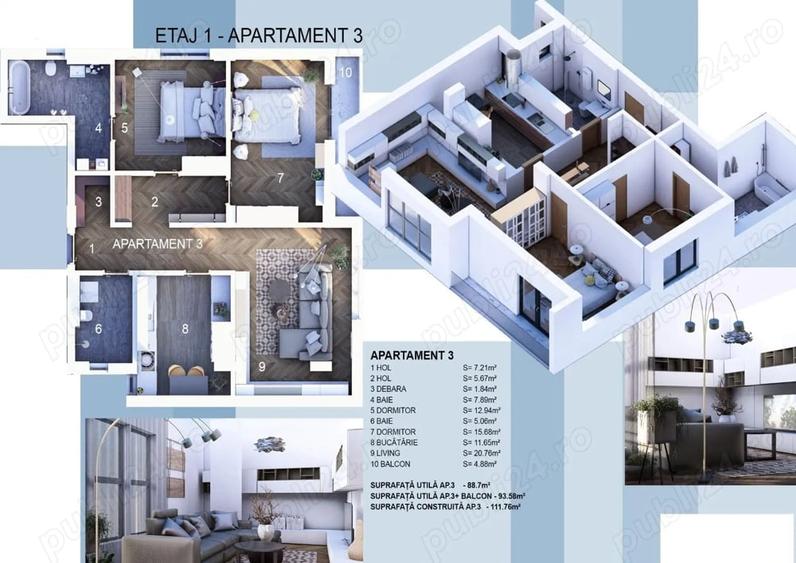 Apartament cu 2 camere decomandat în Kamsas