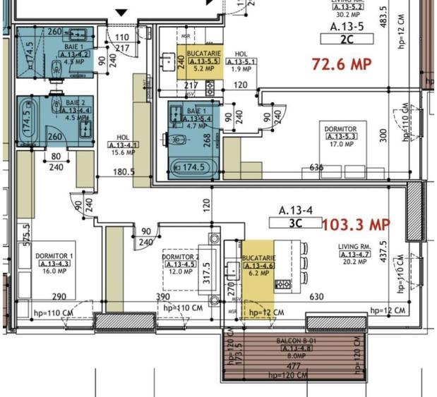 Apartament cu 3 camere, mobilat în Tei