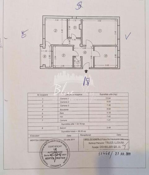 Apartament cu 3 camere decomandat, mobilat în Inel II