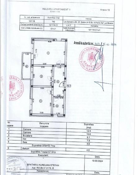 Apartament cu 2 camere în Sânpetru
