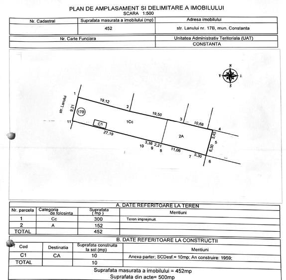 Teren Construcții intravilan de 452 mp, în Km 5
