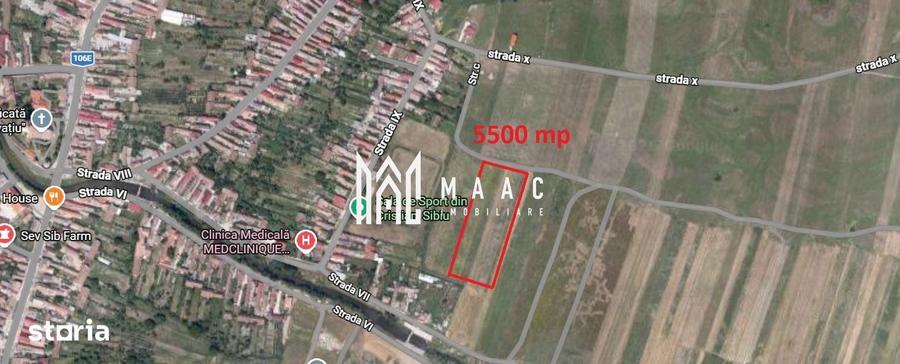Teren de 5500 mp, în Cristian