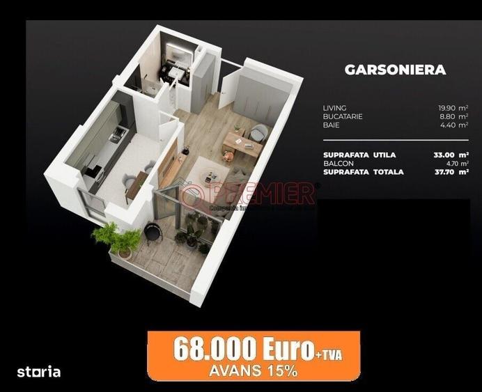 Locuieste langa Metrou - Garsoniera 37,70 mp - Direct Dezvoltator | - 7