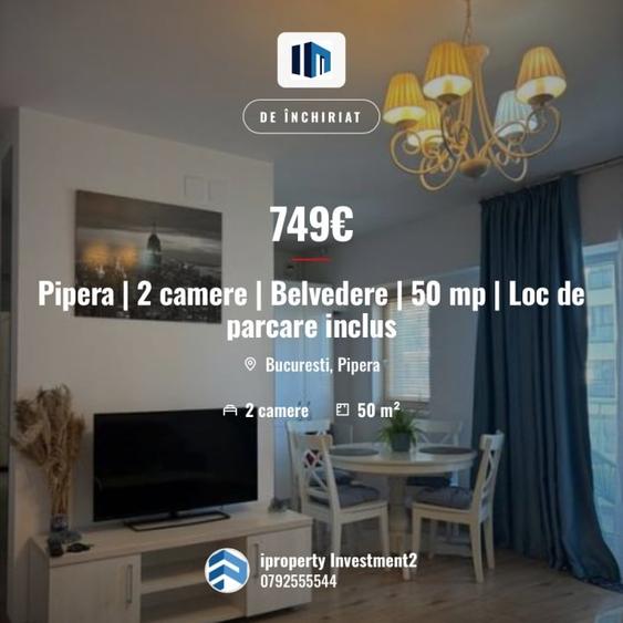 Apartament cu 2 camere decomandat, mobilat în Pipera