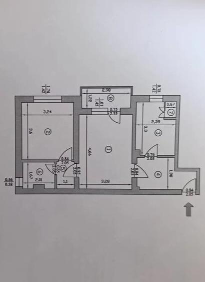 Apartament cu 2 camere decomandat în Central