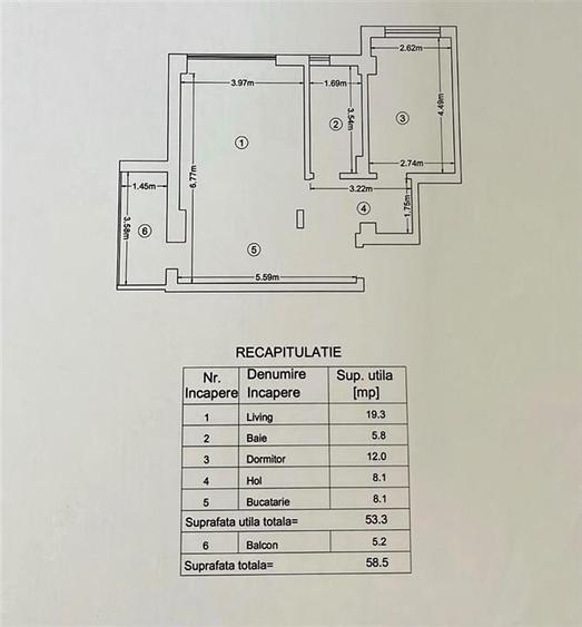 Apartament cu 2 camere decomandat, mobilat în Moara de Vânt