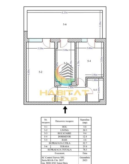 Apartament cu 2 camere decomandat în Metalurgiei