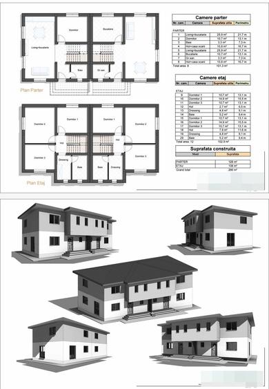 Casă cu 5 camere cu Teren 206 Mp în Glina