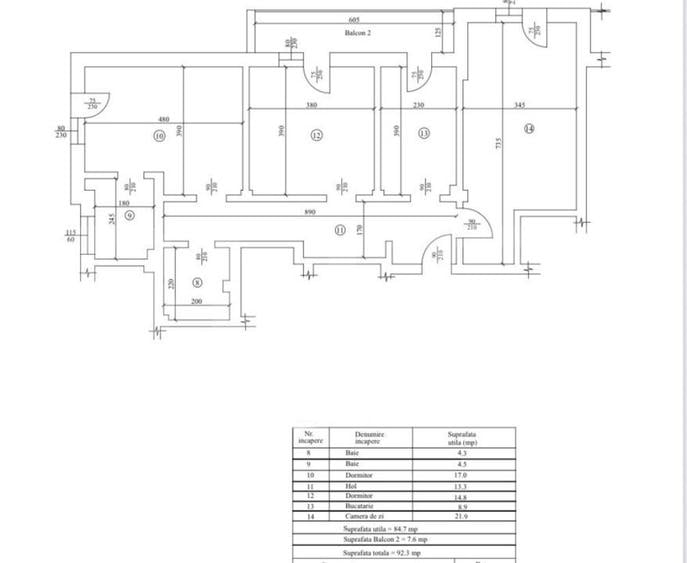 Apartament cu 3 camere decomandat în Central
