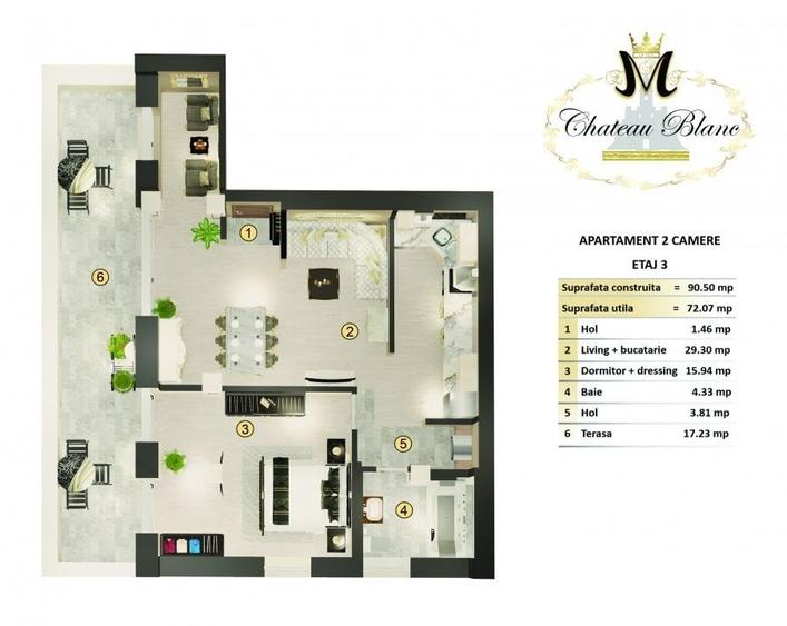 Apartament cu 2 camere decomandat în Străulești