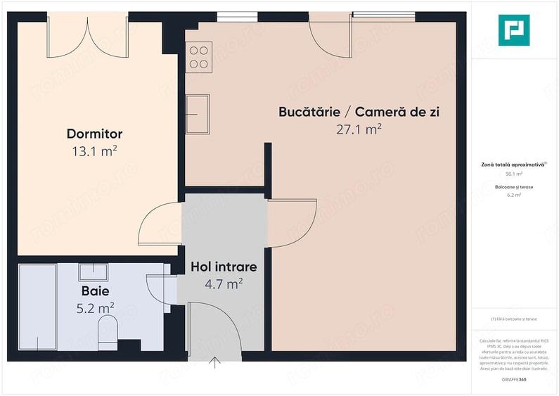 Apartament cu 2 camere decomandat în Central