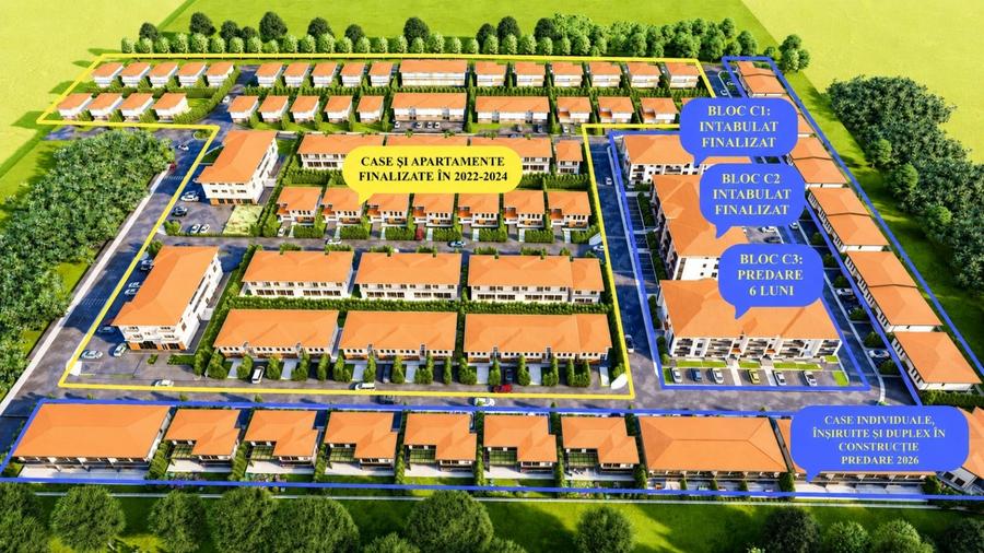 Ansamblu  ESQ Village   Releveu Ap cu 2 camere, parter + curte proprie, Tip 3, E - 4