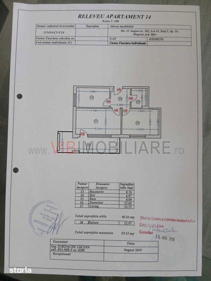Apartament cu 2 camere decomandat, mobilat în Central