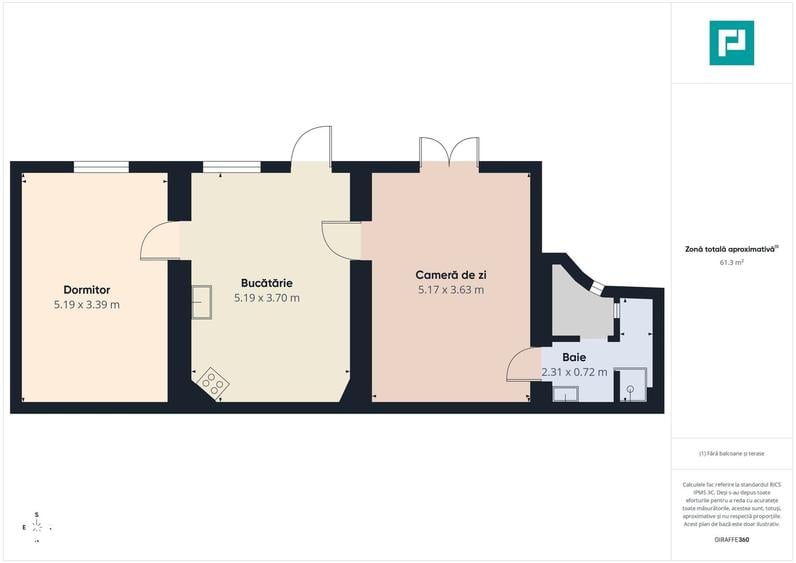 Apartament cu 2 camere în Ultracentral