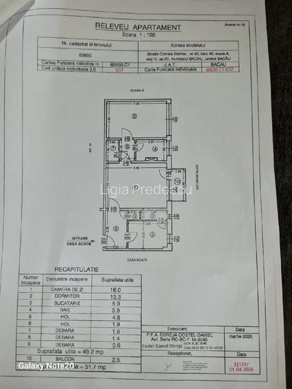 Apartament cu 2 camere semidecomandat în Cornișa