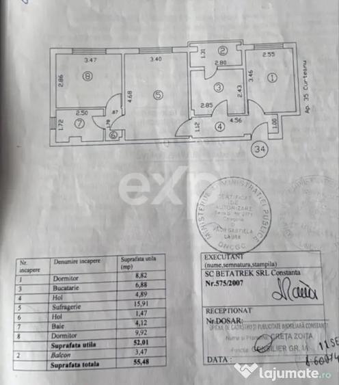 Apartament cu 3 camere decomandat în Inel I