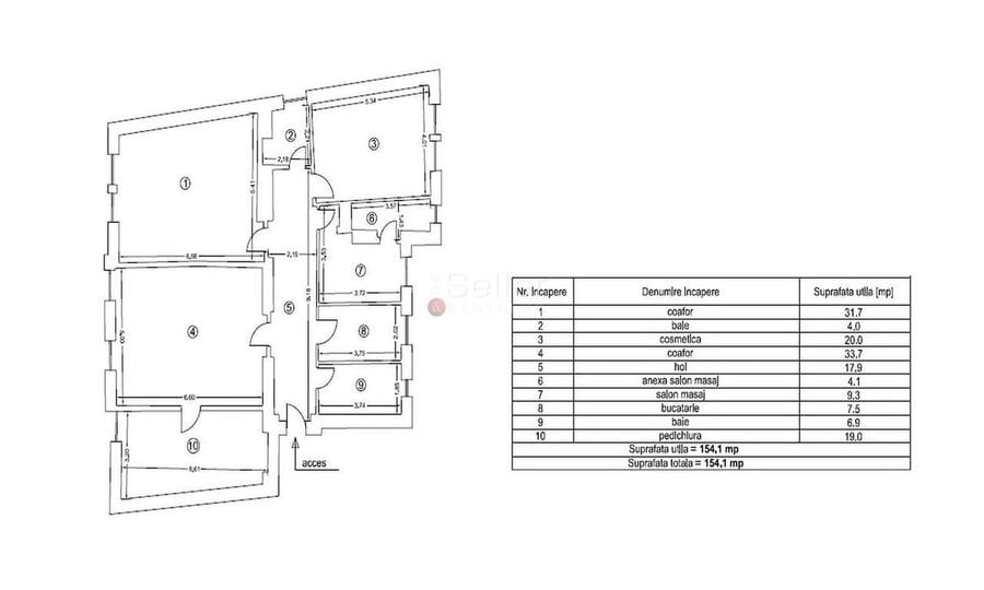 Apartament cu 4 camere decomandat în Centrul Istoric