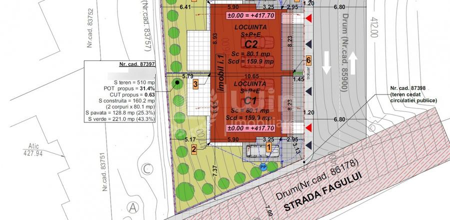 Teren Construcții intravilan de 500 mp, în Florești