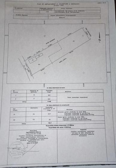 Teren de 1748 mp, în Cetatea