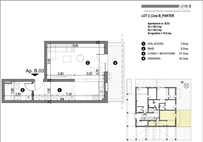 Apartament cu 2 camere semidecomandat în Freidorf