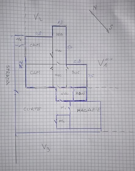 Casă cu 2 camere cu Teren 53 Mp în Central