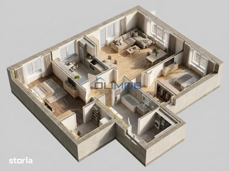 Apartament cu 3 camere în Vatra Luminoasă