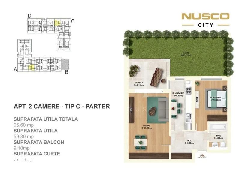 Apartament cu 2 camere în Pipera
