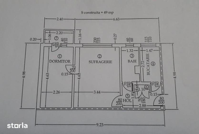 Apartament cu 2 camere nedecomandat în Vest