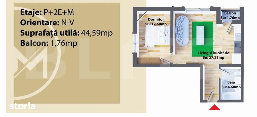 Apartament cu 2 camere în Burdujeni — fotografia 1