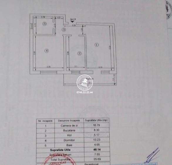 Apartament cu 2 camere decomandat în Valea Lupului