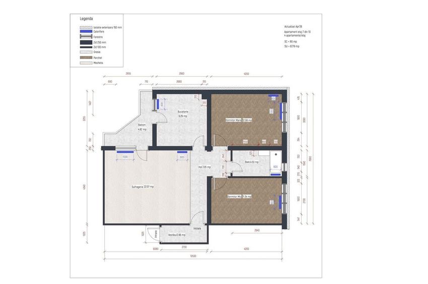 Apartament cu 3 camere în Central