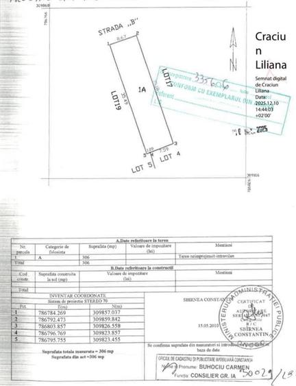 Teren Construcții intravilan de 306 mp, în Palazu Mare