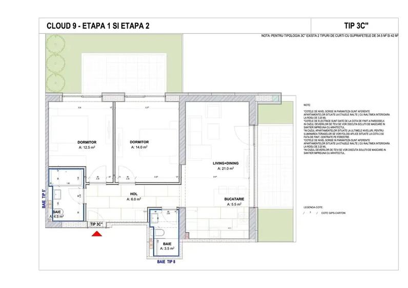 Apartament 3 camere cu gradina Pipera - 1