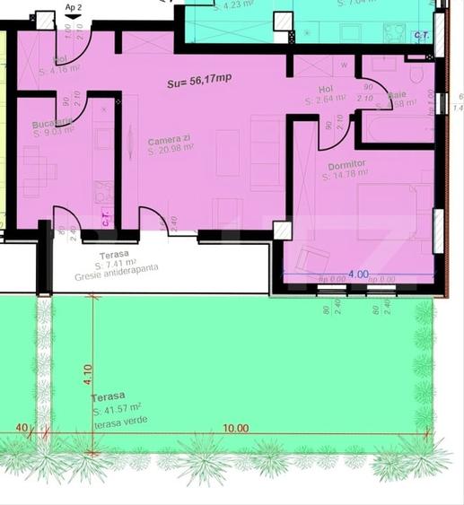 Apartament 2 Camere cu Terasă 49 mp | Zona Aradului | Parter - 1